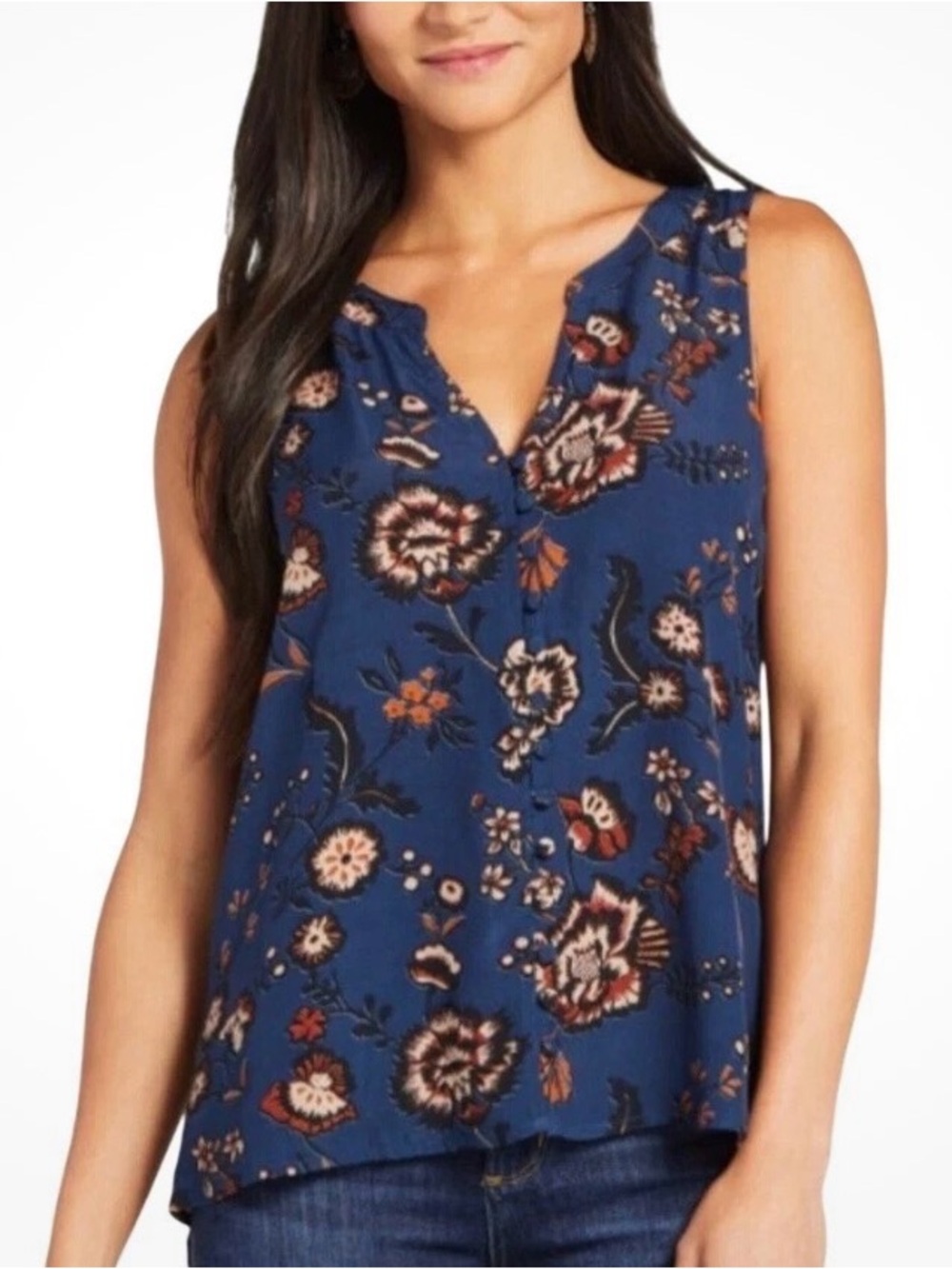 Sanctuary Beverley Button-Front Sleeveless Floral Tank Top